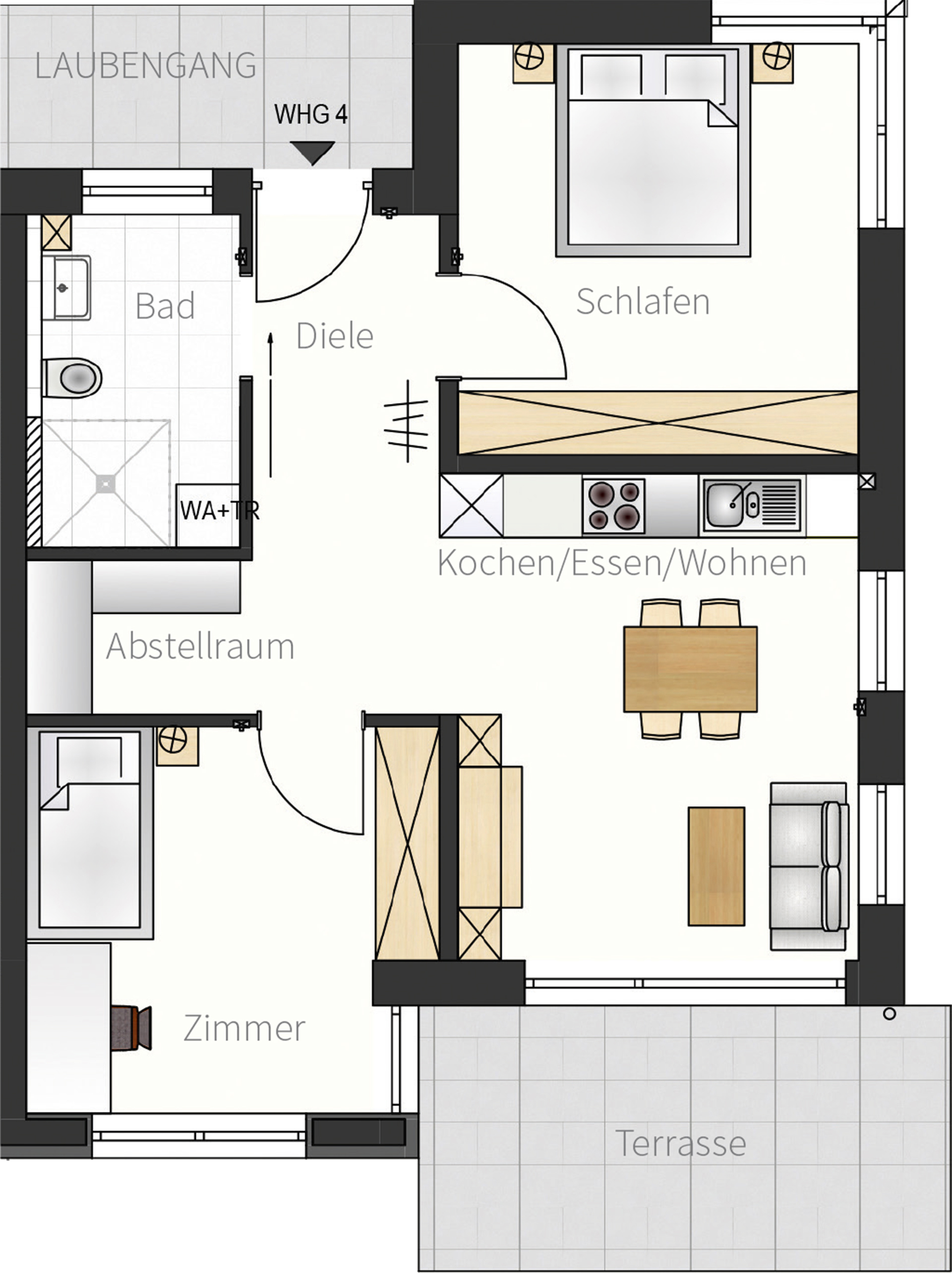 EETW 3,5 Zimmer mit Terrasse