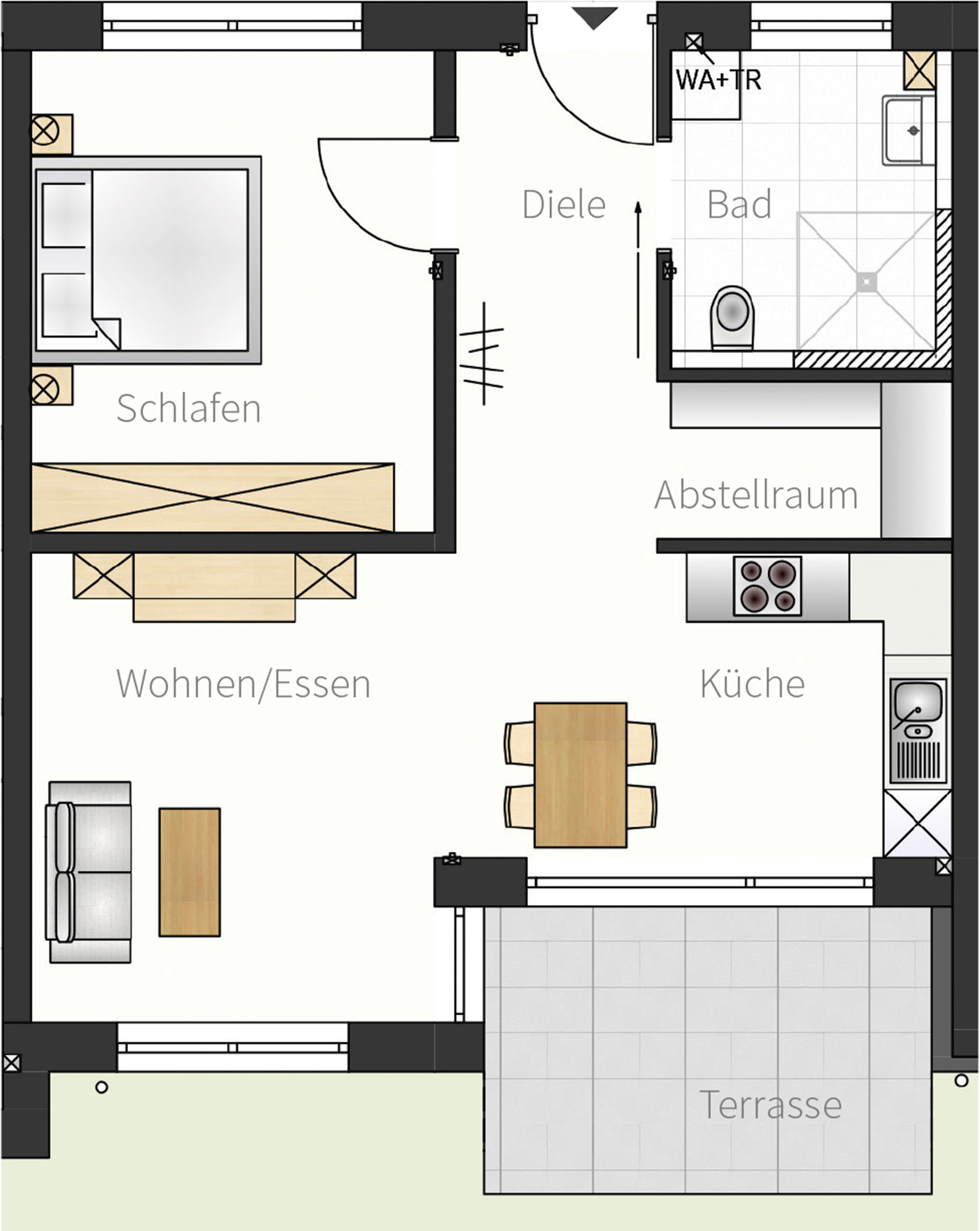 ETW 2,5 Zimmer mit Terrasse